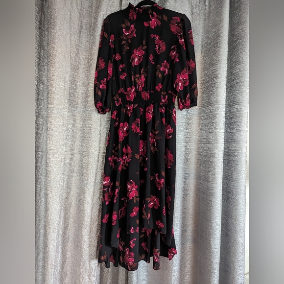 NANETTE LEPORE Stevie Floral Printed Quarter Puff Sleeve Midi Dress - Picture 2 of 7